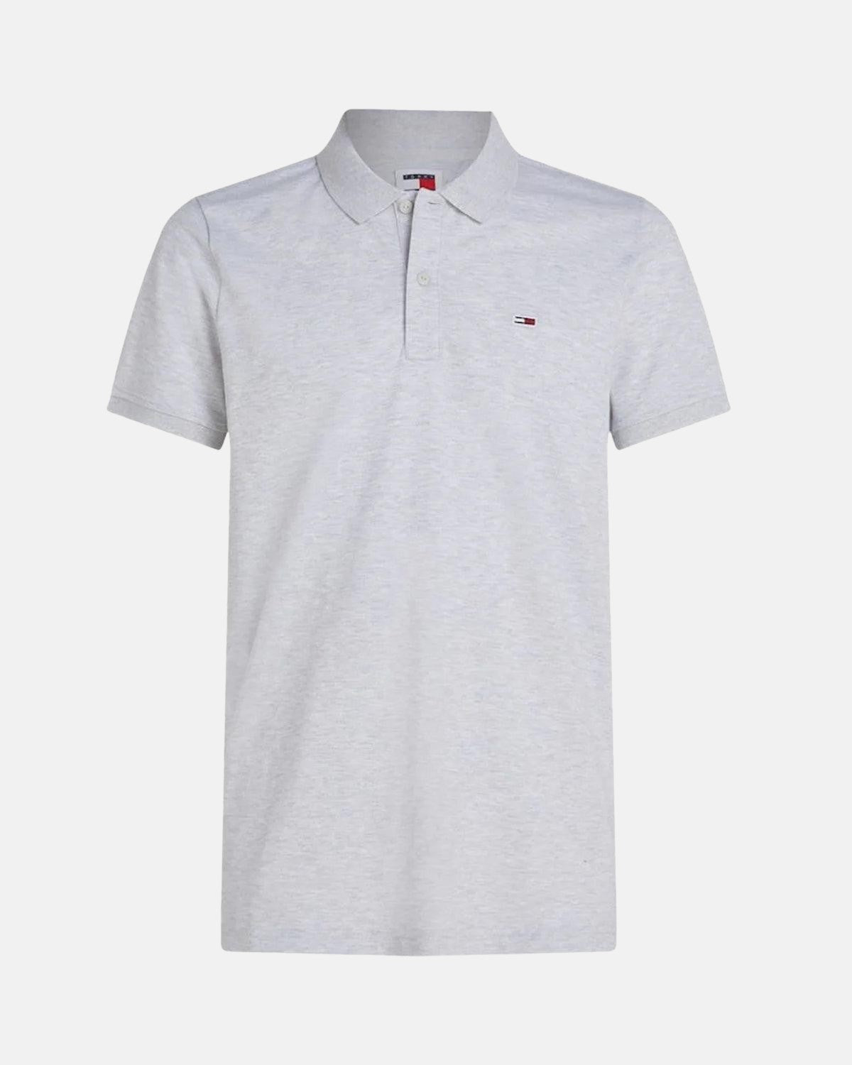 TOMMY HILFIGER MENS TJ ORIGINAL SLIM POLO SHIRT SILVER GREY