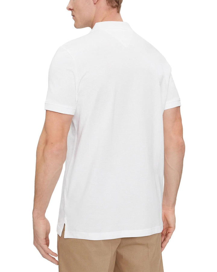 TOMMY HILFIGER MENS TJ ORIGINAL SLIM POLO SHIRT WHITE-Designer Outlet Sales