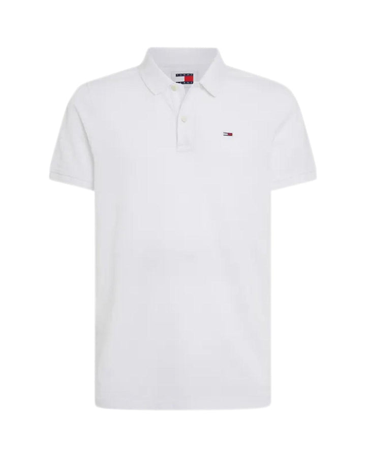 TOMMY HILFIGER MENS TJ ORIGINAL SLIM POLO SHIRT WHITE-Designer Outlet Sales