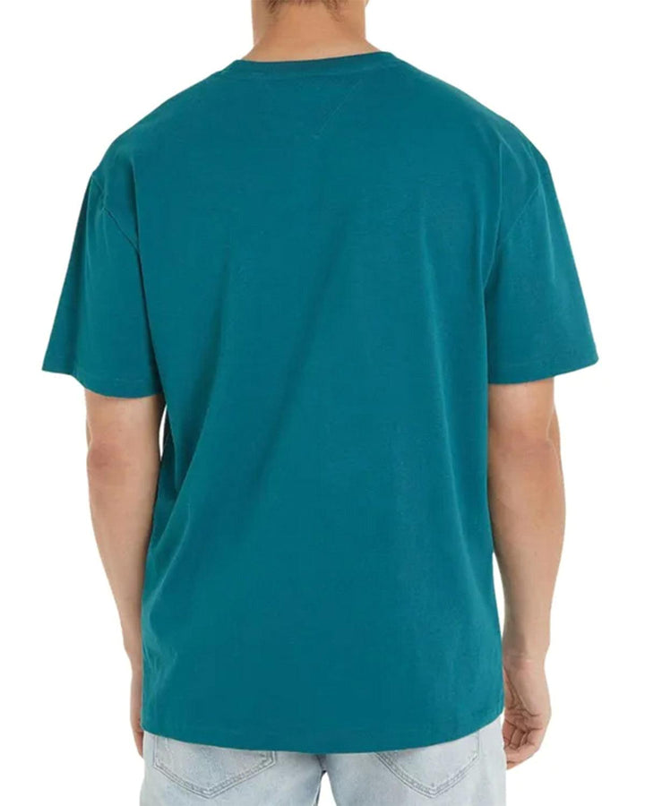 TOMMY HILFIGER MENS TJ POPCOLOUR VARSITY PRINT T-SHIRT TIMELESS TEAL-Designer Outlet Sales