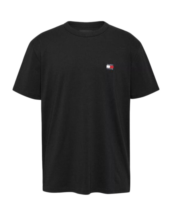 TOMMY HILFIGER MENS TJ REGULAR FLAG BADGE T-SHIRT BLACK-Designer Outlet Sales