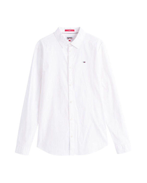 TOMMY HILFIGER MENS TJ STRETCH SLIM FIT SHIRT WHITE-Designer Outlet Sales