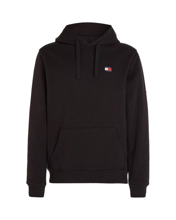 TOMMY HILFIGER MENS TJ TOMMY BADGE HOODIE BLACK-Designer Outlet Sales