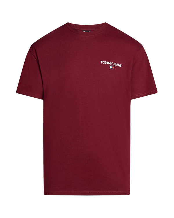 TOMMY HILFIGER MENS TOMMY JEANS BACK LOGO T-SHIRT DEEP ROUGE-Designer Outlet Sales