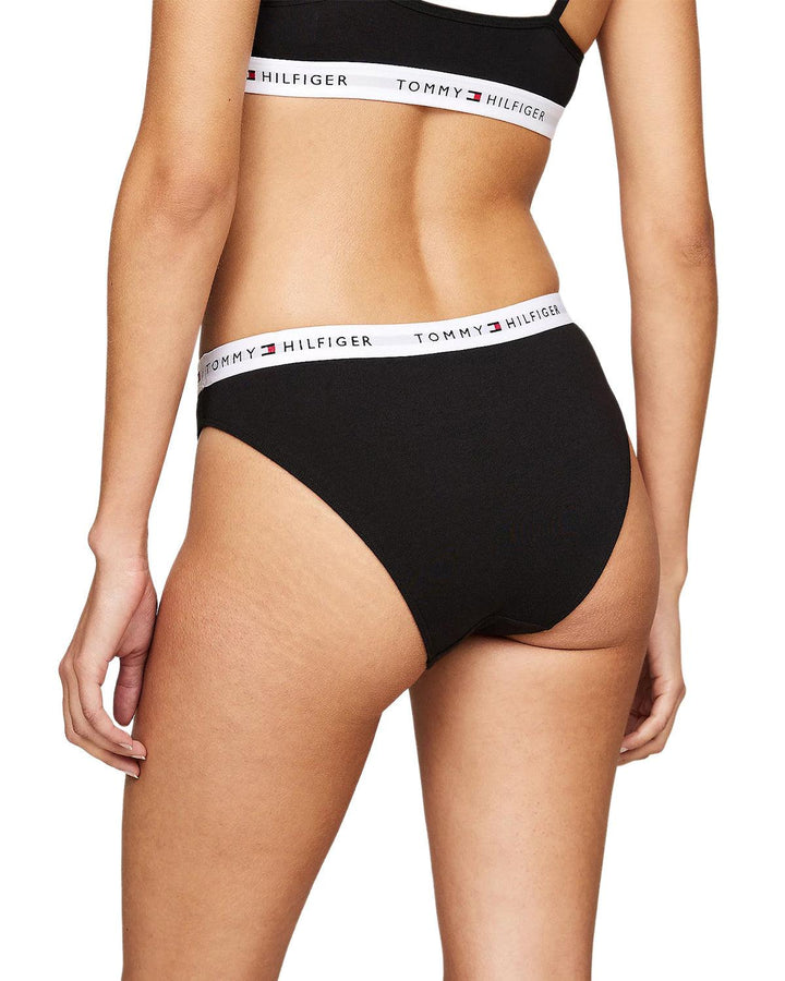 TOMMY HILFIGER WOMENS 3 PACK BRIEFS BLACK WHITE GREY-Designer Outlet Sales