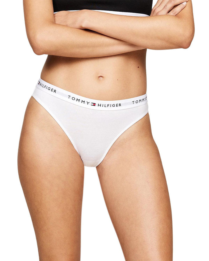 TOMMY HILFIGER WOMENS 3 PACK BRIEFS BLACK WHITE GREY-Designer Outlet Sales