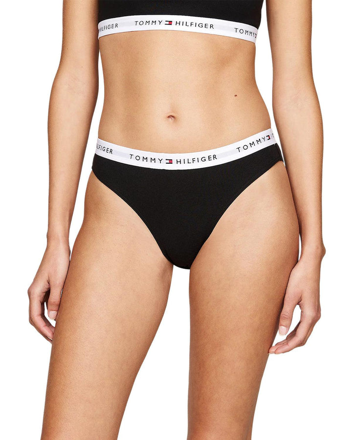 TOMMY HILFIGER WOMENS 3 PACK BRIEFS BLACK WHITE GREY-Designer Outlet Sales