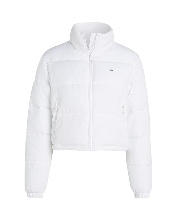 TOMMY HILFIGER WOMENS TJW CRP ESSENTIAL PUFFA JACKET WHITE-Designer Outlet Sales