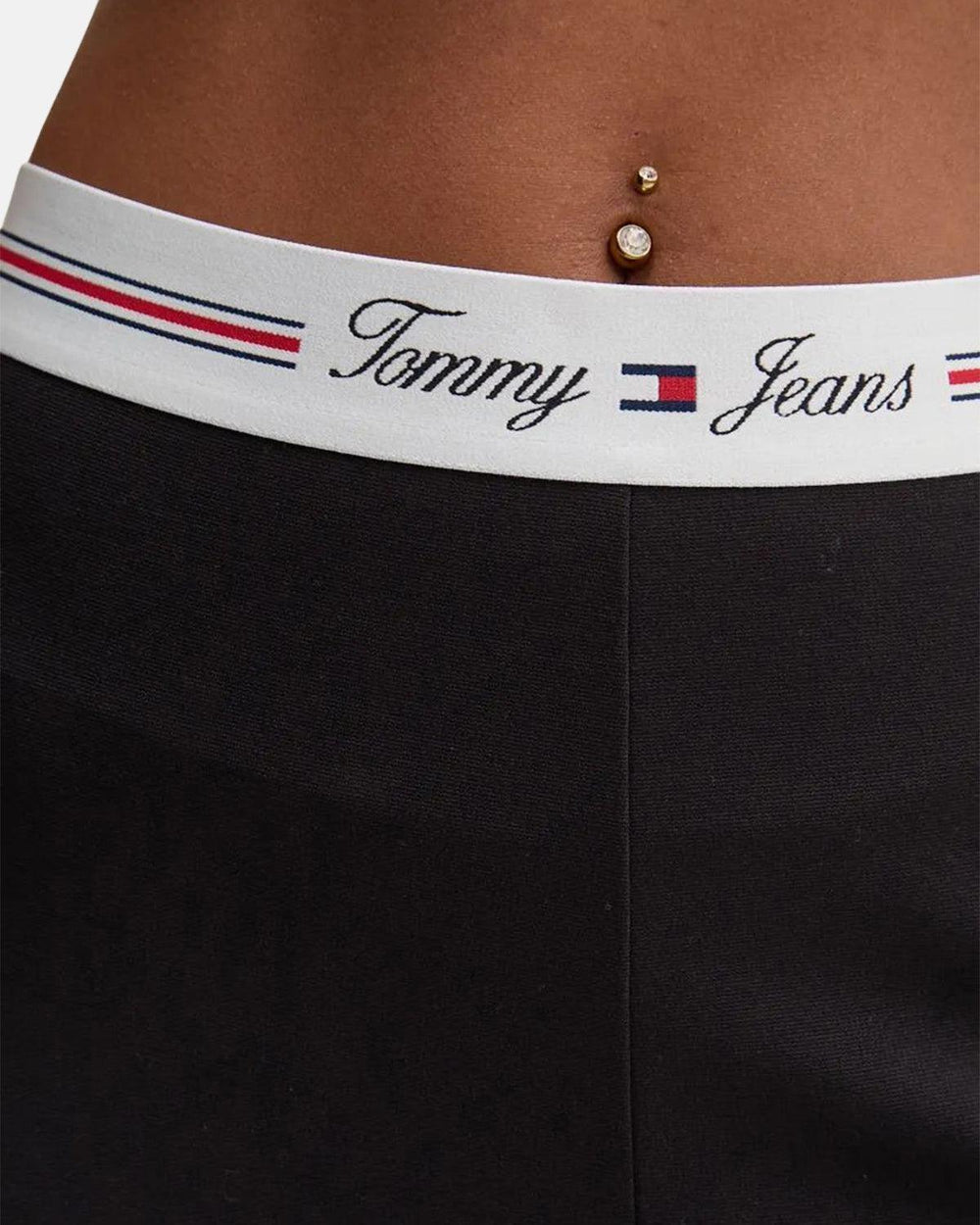 TOMMY HILFIGER WOMENS TJW SIGNATURE TAPPING LEGGINGS BLACK