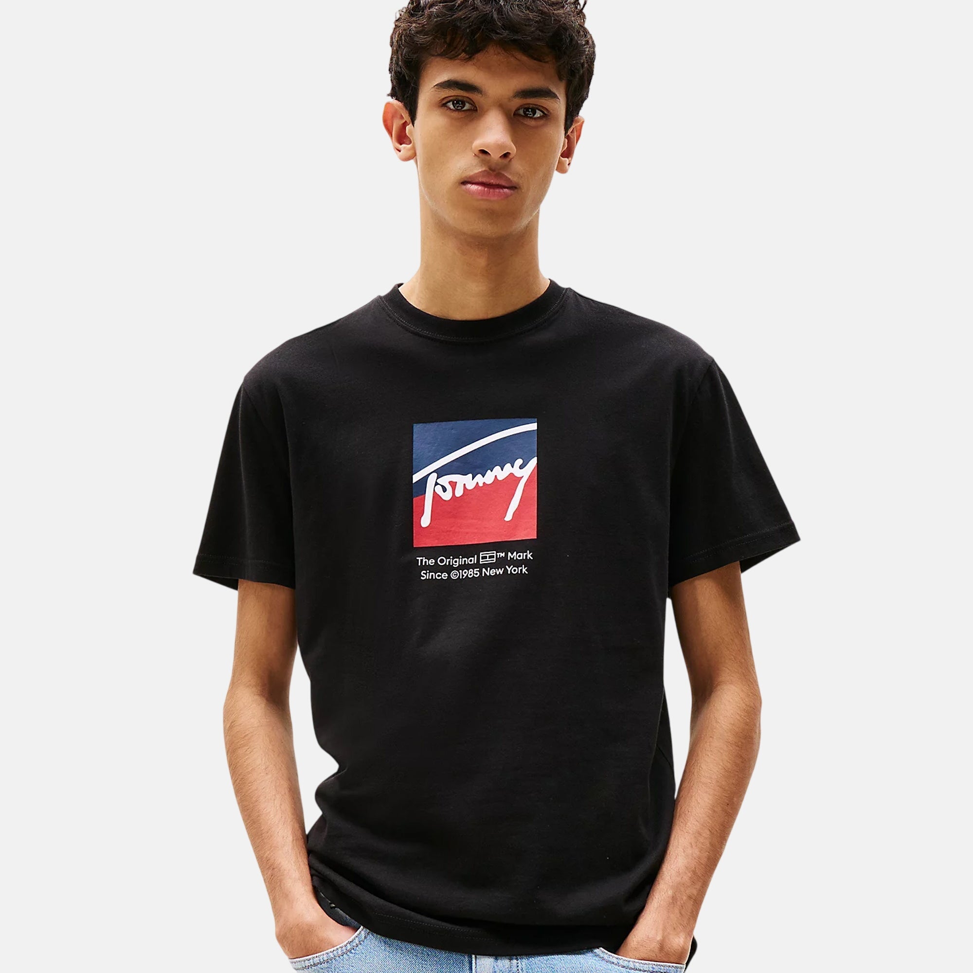 Tommy Jeans Mens Graphic Print Signature Logo T-Shirt Black – SPR237-S | Studio DOS by Designer Outlet Sales