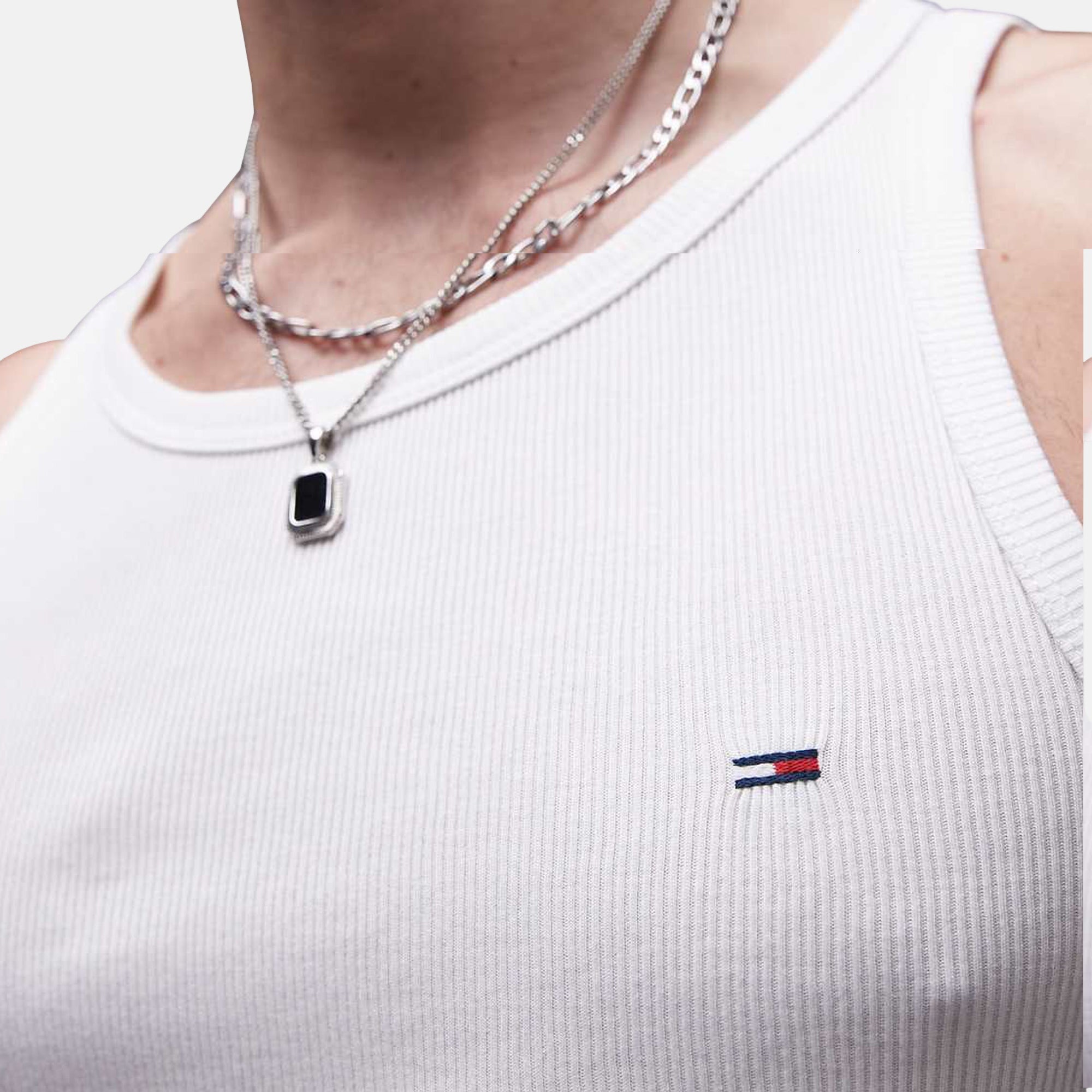 Tommy Jeans Mens Small Flag Ribbed Tank Top Vest Ecru – SPR239-S | Studio DOS by Designer Outlet Sales