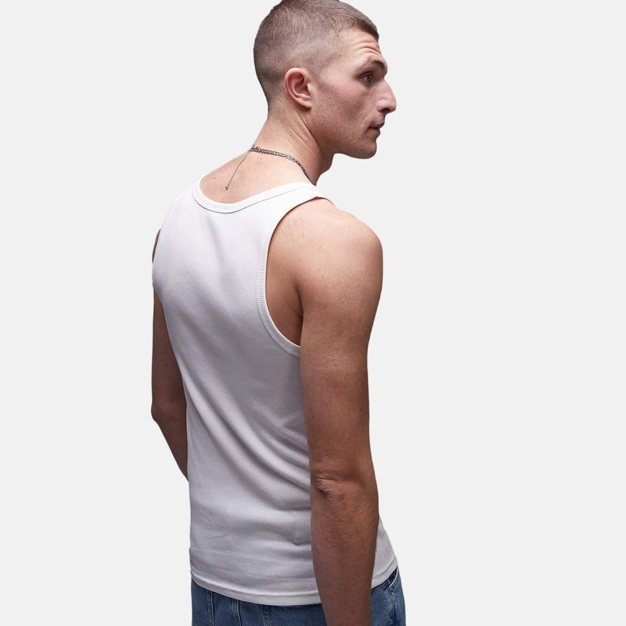 Tommy Jeans Mens Small Flag Ribbed Tank Top Vest Ecru – SPR239-S | Studio DOS by Designer Outlet Sales