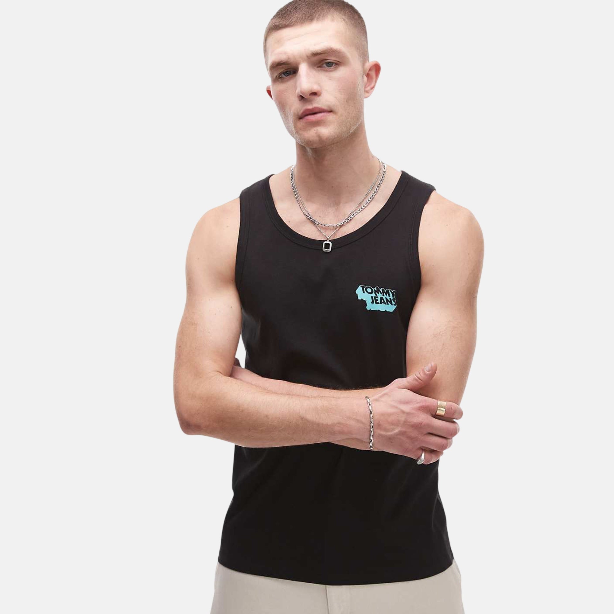 Tommy Jeans Mens Stack Logo Tank Top Vest Black – SPR236-S | Studio DOS by Designer Outlet Sales