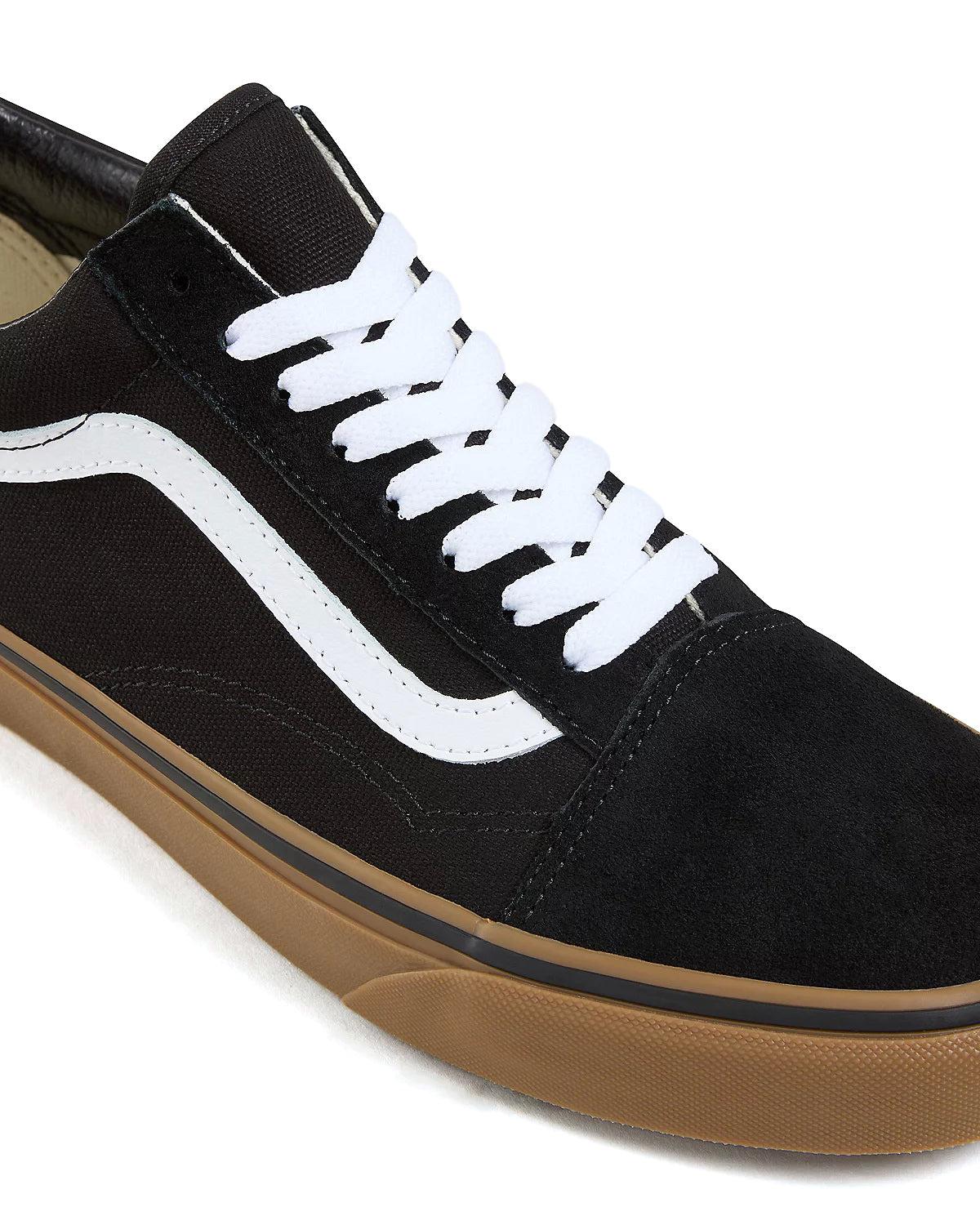 Black leather old skool hotsell