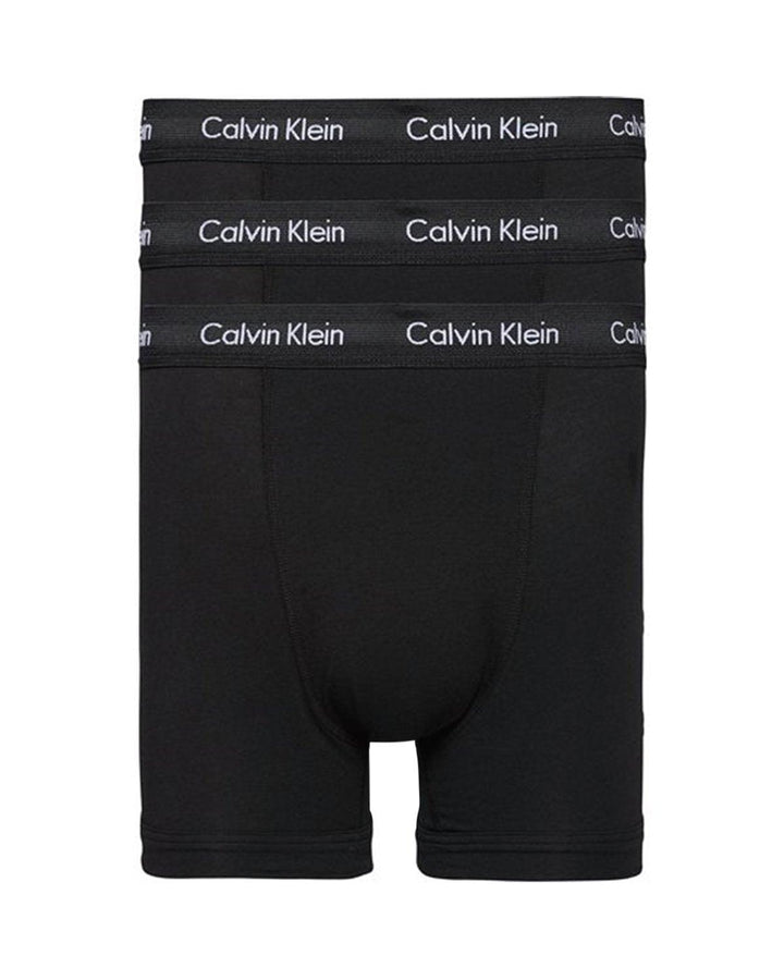 CALVIN KLEIN MENS 3 PACK TRUNKS BLACK BLACK-Designer Outlet Sales