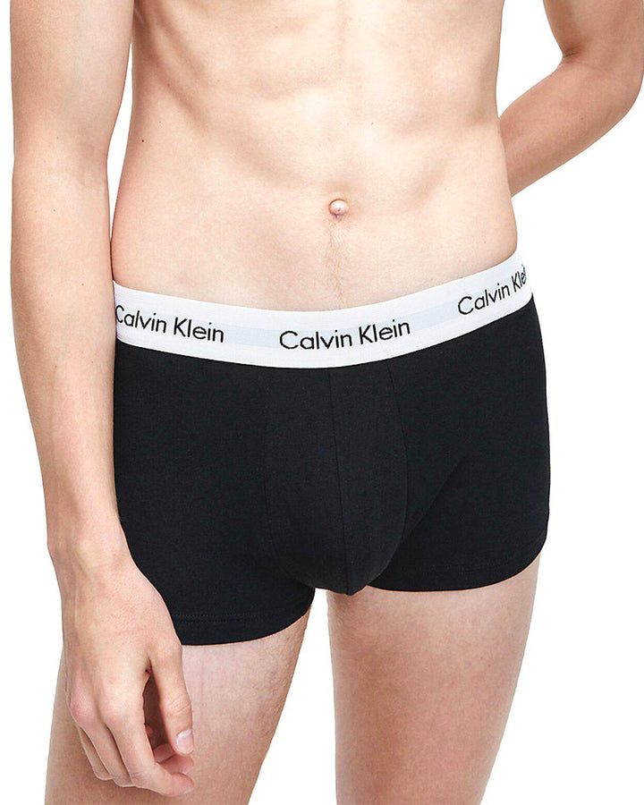 CALVIN KLEIN MENS 3 PACK TRUNKS BLACK WHITE GREY HEATHER-Designer Outlet Sales
