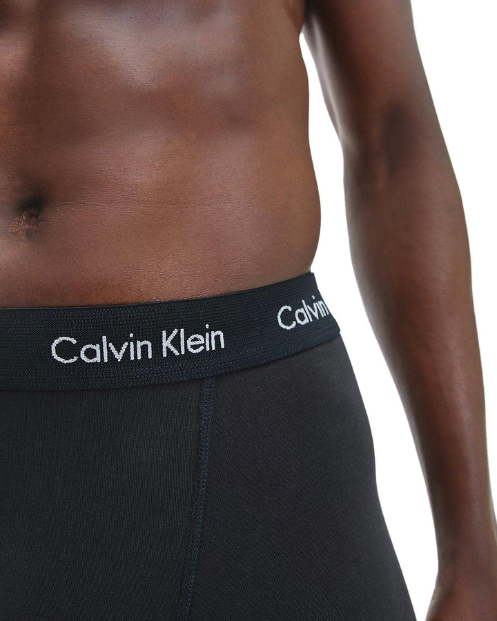 CALVIN KLEIN MENS 3 PACK TRUNKS BLACK WHITE STRIPED-Designer Outlet Sales