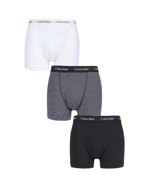 CALVIN KLEIN MENS 3 PACK TRUNKS BLACK WHITE GREY HEATHER – Designer Outlet  Sales