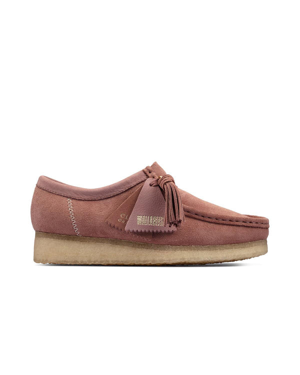 CLARKS ORIGINALS WOMENS WALLABEE SHOES DUSTY PINK SUEDE-Designer Outlet Sales