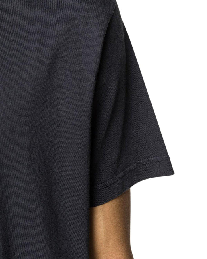 DIESEL JEANS MENS NECK STAMP ACID WASH V-NECK T-SHIRT BLACK-Designer Outlet Sales