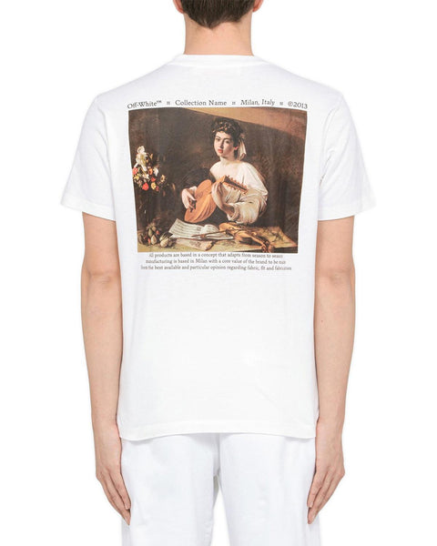 OFF-WHITE MENS CARAVAGGIO LUTE T-SHIRT WHITE