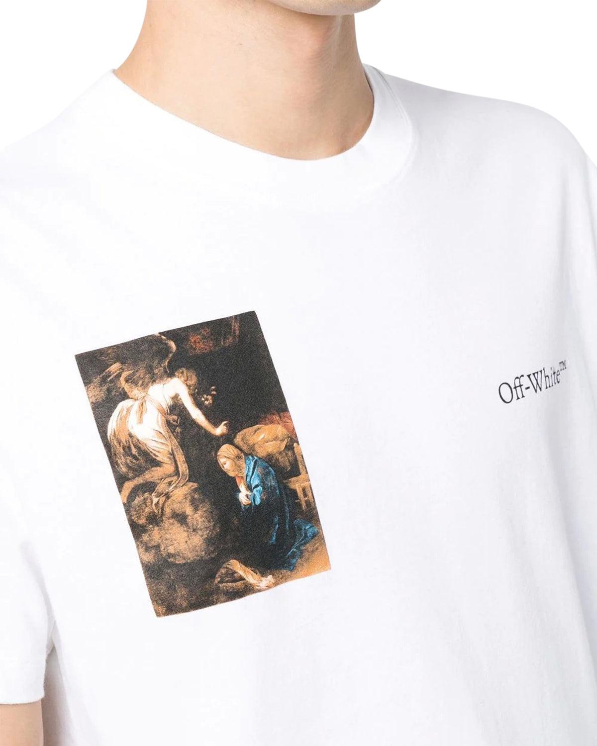 OFF-WHITE MENS CARAVAGGIO LUTE T-SHIRT WHITE – Designer Outlet Sales
