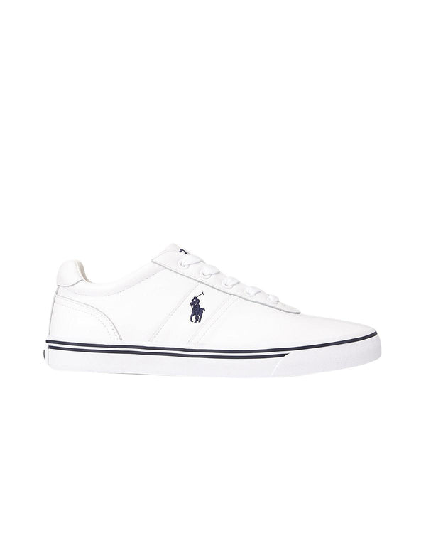 RALPH LAUREN MENS HANFORD LEATHER TRAINERS WHITE-Designer Outlet Sales